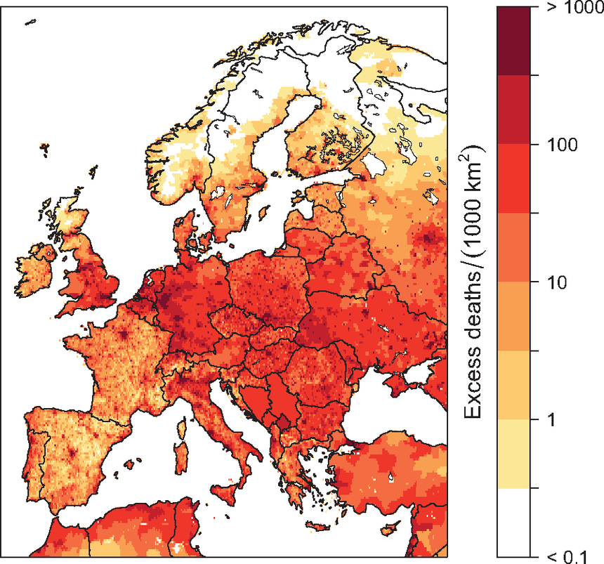 distribution of excess mortality