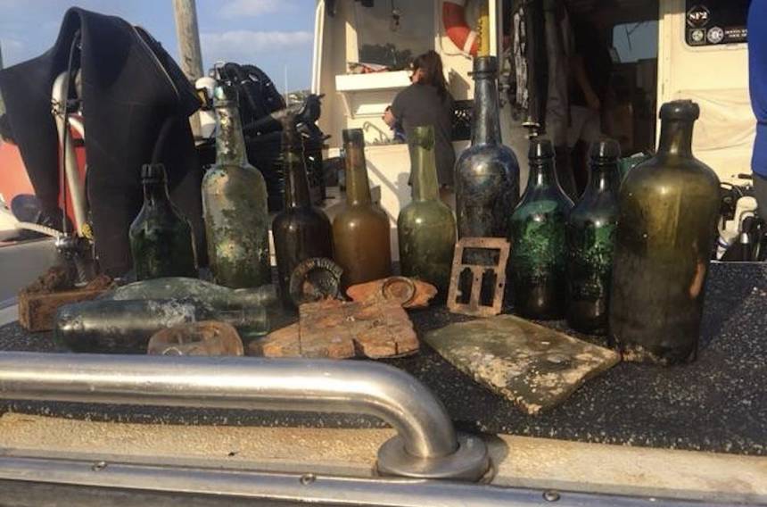 beer bottles brought up from the SS Oregon